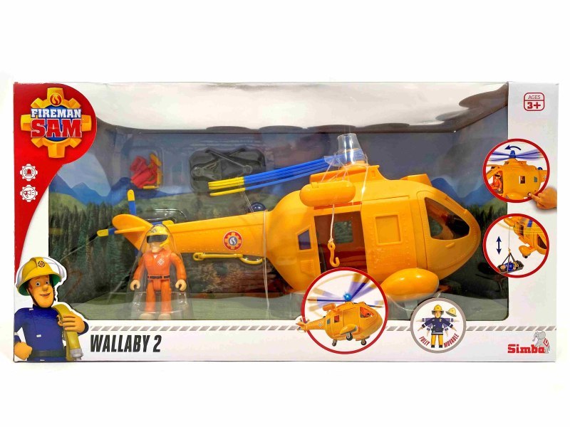 Bombero Sam Wallaby II Helicóptero con figura